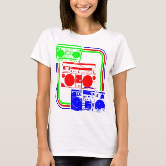 コーレイタイガー80sレトロボーボックスラジオ tシャツ (正面)