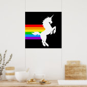 コーレイタイガー80sレトロユニコーンレインボー ポスター (キッチン)