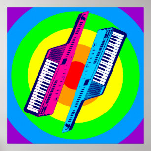 コーレイタイガー80sレトロヴィンテージキータルシンセ ポスター