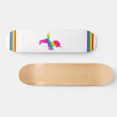 コーレイタイガー80sレトロヴィンテージユニコーンレインボーホワイト スケートボード (横)