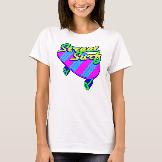 コーレイタイガー80sレトロ通りサーフスケートボード tシャツ (正面)