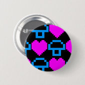 コーレイタイガー80sヴィンテージゲーマーハートキノコ 缶バッジ (正面&裏面)