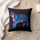 コーレイタイガー80sヴィンテージネオンブルータイガー クッション (ブランケット)