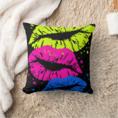 コーレイタイガー80sヴィンテージレトロネオンリップ クッション (ブランケット)