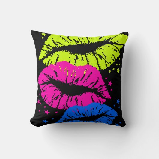 コーレイタイガー80sヴィンテージレトロネオンリップ クッション (正面)