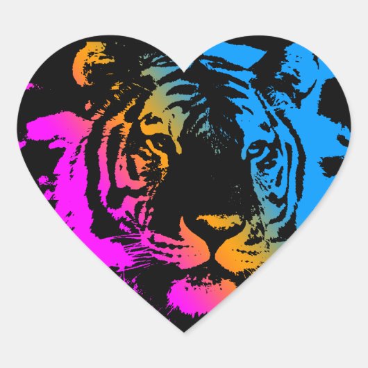 コーレイタイガー80s数々のカラータイガー顔 ハートシール (正面)