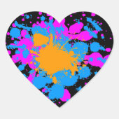 コーレイタイガー80s(ばちゃばちゃ)跳ねる絵を描 ハートシール (正面)