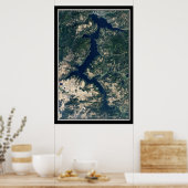 コーレーダレーネ湖アイダホ衛星ポスターマップ ポスター (キッチン)