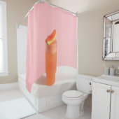 コーンにピンクのアイスクリーム シャワーカーテン (インサイチュ)