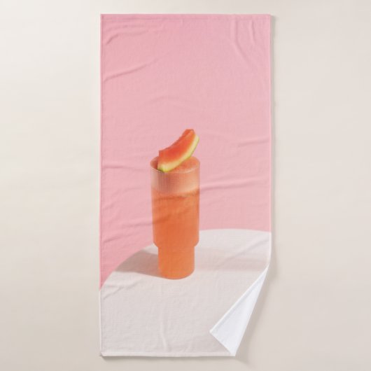 コーンにピンクのアイスクリーム バスタオル (バスタオル)