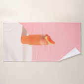 コーンにピンクのアイスクリーム バスタオル (バスタオル)