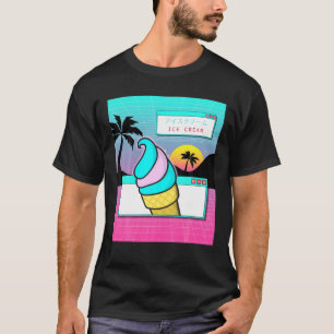コーンに入れてかわいい猫アイスクリームラヴを溶かす Tシャツ