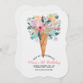 コーンに花の招待状 招待状 (正面/裏面)