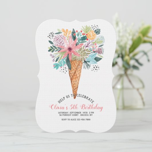 コーンに花の招待状 招待状 (スタンド正面)