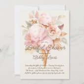 コーンの上のゴールドの華やかなピンクのアイスクリーム 招待状 (正面)