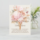 コーンの上のゴールドの華やかなピンクのアイスクリーム 招待状 (スタンド正面)