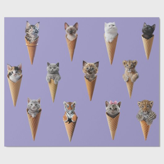 コーンの中の子猫 ラッピングペーパー (フラット)