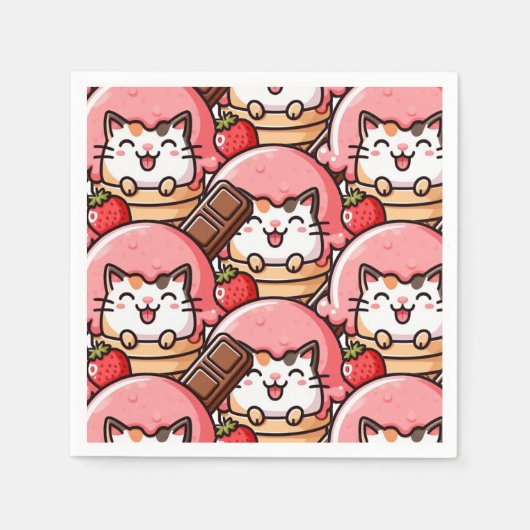 コーンの猫 スタンダードカクテルナプキン (正面)