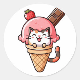 コーンの猫 ラウンドシール