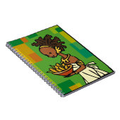 コーンをボウルに入れたアフリカ人女性 ノートブック (右側)