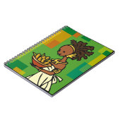 コーンをボウルに入れたアフリカ人女性 ノートブック (左側)