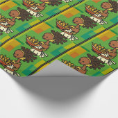 コーンをボウルに入れたアフリカ人女性 ラッピングペーパー (角)