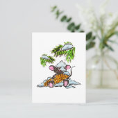 コーンを使ったクリスマスと新年のマウス ポストカード (スタンド正面)