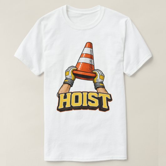 コーンを持ち上げろ　面白い野球 Tシャツ (デザイン正面)