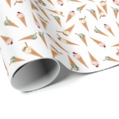 コーンアイスクリームパターン ラッピングペーパー (ロールコーナー)
