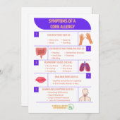 コーンアレルギー5x7カードの症状 メニュー (正面/裏面)