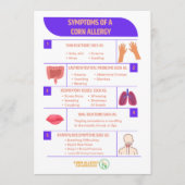 コーンアレルギー5x7カードの症状 メニュー (正面)