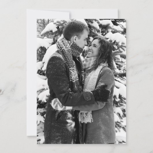 コーンアート茶色の灰色の冬の結婚式の写真 招待状 (裏面)