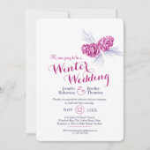 コーンアート 青いすもも 冬の結婚式 再スケジュール 招待状 (正面)