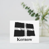 コーンウォールになびくコーンワル国旗（コーンワル語） ポストカード (スタンド正面)