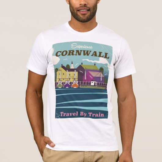 コーンウォールに行こう ヴィンテージな旅行ポスター Tシャツ (正面)