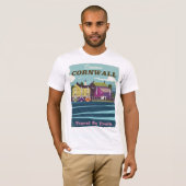 コーンウォールに行こう ヴィンテージな旅行ポスター Tシャツ (正面フル)