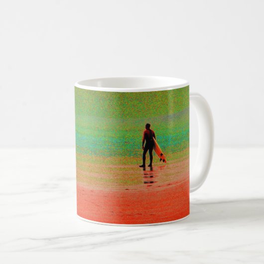コーンウォールのサーファー コーヒーマグカップ (正面右)
