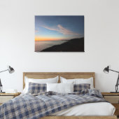 コーンウォールのソフトピンクとオレンジ色の夕日 キャンバスプリント (インサイチュ (寝室))