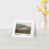 コーンウォールのポートアイザック上空の夕日 カード (黄色い花)