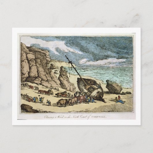 コーンウォールの北岸の難破船の片付け ポストカード (正面)