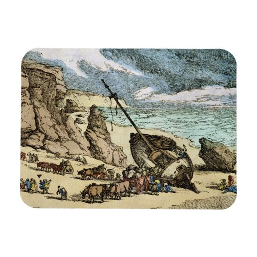 コーンウォールの北岸の難破船の片付け マグネット (横)