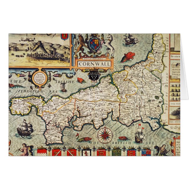 コーンウォールの地図 (正面横)
