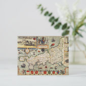 コーンウォールの地図 ポストカード (スタンド正面)