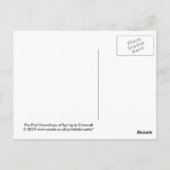 コーンウォールの最初の春の雪 ポストカード (裏面)