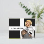 コーンウォールの聖ピラン(SAE 01)と彼の国旗のポストカ ポストカード (スタンド正面)