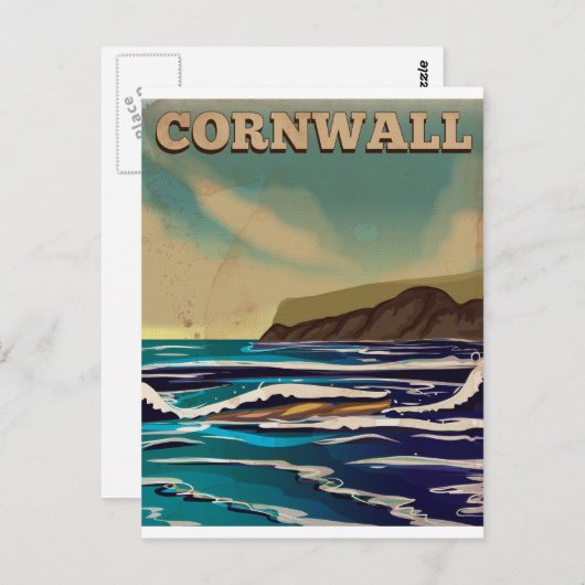 コーンウォールヴィンテージ旅行ポスター ポストカード (正面/裏面)