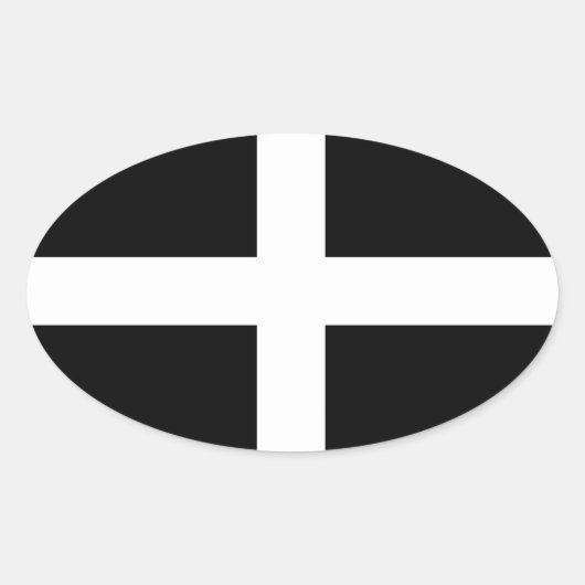 コーンウォール国旗 楕円形シール (正面)