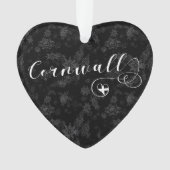 コーンウォール州ハートのコーンワルの聖イラン国旗 オーナメント (正面)
