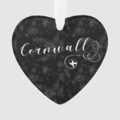 コーンウォール州ハートのコーンワルの聖イラン国旗 オーナメント (裏面)