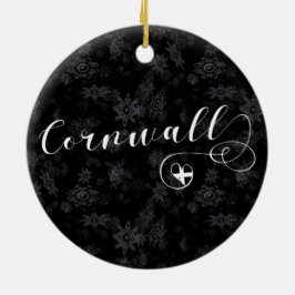 コーンウォール州ハートのコーンワルの聖イラン国旗 セラミックオーナメント